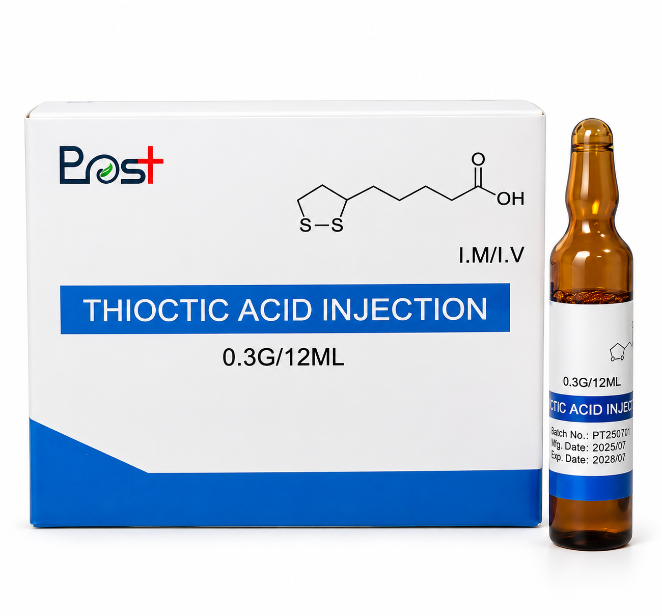 Thioctic Acid (Alpha Lipoic Acid) 0.3g / 12ml – Box of 5